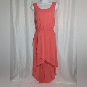 Forever 21 Sleeveless High-Low Dress, Watermelon, Size Large